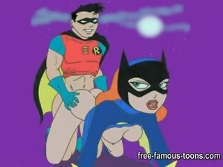 Batman met catwoman en batgirl orgieën