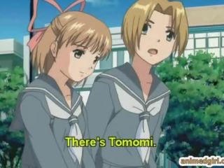 Võluv hentai mademoiselle perses shemale anime sisse a klass
