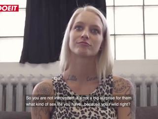 LETSDOEIT - French Tattooed tremendous Blondie Drilled Hard on The Casting Couch